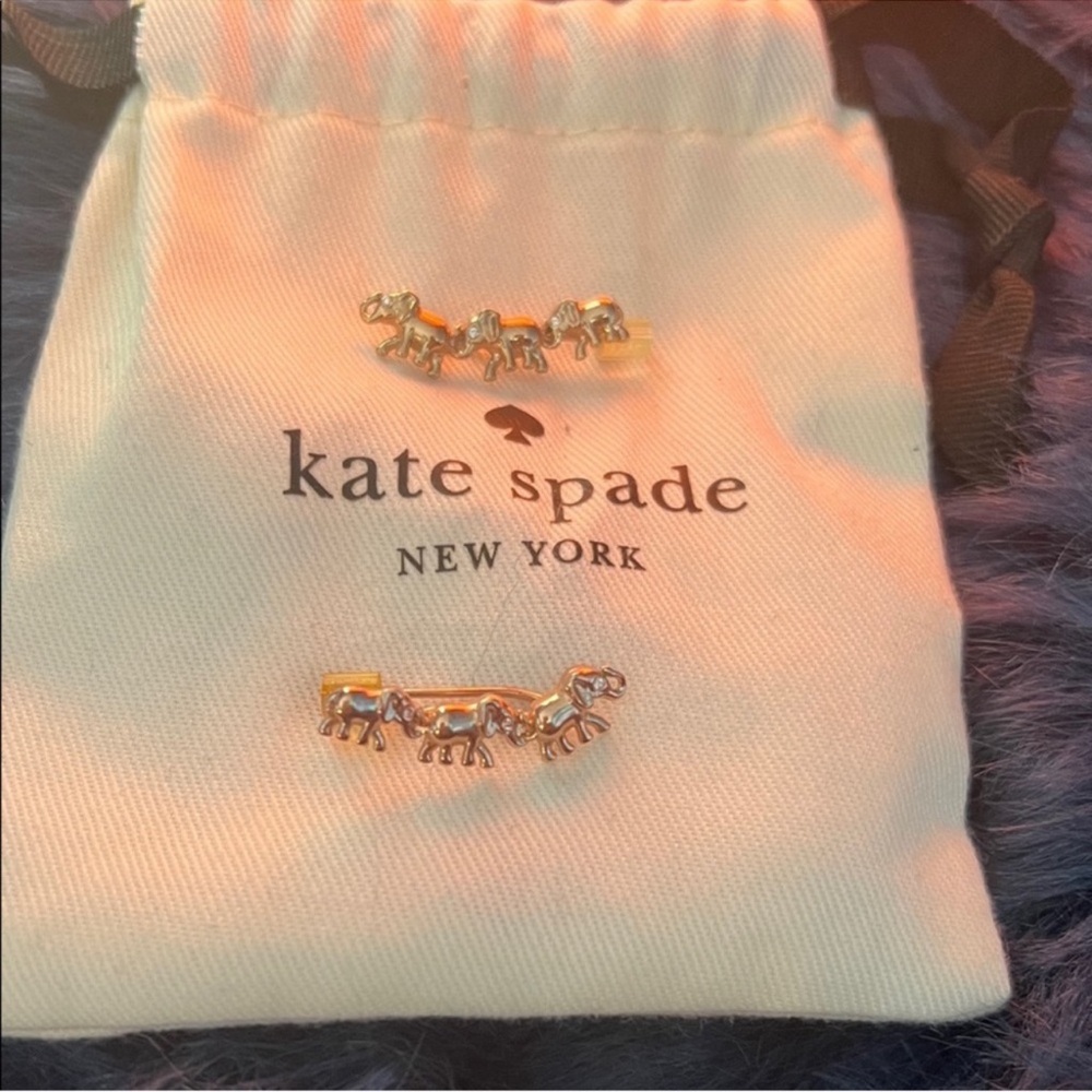 Kate Spade elephant crawler earrings